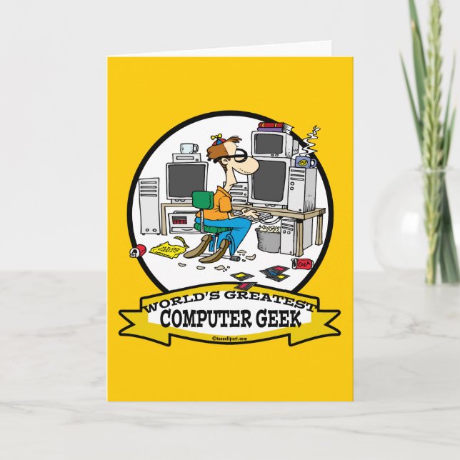 WORLDS GREATEST DATOR GEEK MANAR TECKNAD KORT (Framsida)