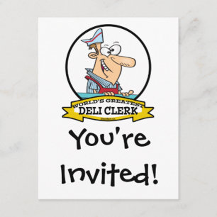 WORLDS GREATEST DELI CLERK MANAR TECKNAD INBJUDNINGAR