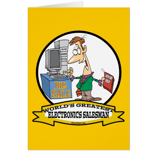 WORLDS GREATEST ELECTRONICS SALESMAN TECKNAD HÄLSNINGSKORT (Framsidan)