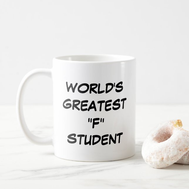 "World's Greatest "F" Student" Mug Kaffemugg (Med munk)