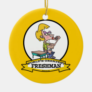 WORLDS GREATEST FRESHMAN GIRL TECKNAD JULGRANSPRYDNAD KERAMIK