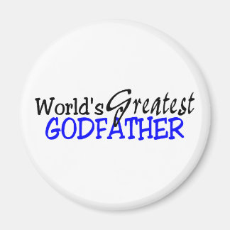 Worlds Greatest Godfather Blue Black Magnet