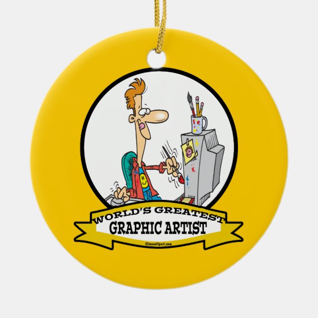 WORLDS GREATEST GRAPHIC ARTIST MALE TECKNAD JULGRANSPRYDNAD KERAMIK (Framsidan)