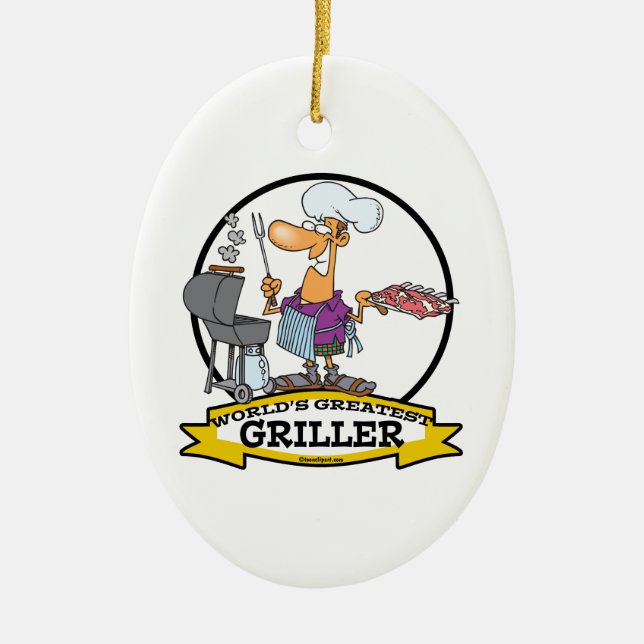 WORLDS GREATEST GRILLER MANAR TECKNAD JULGRANSPRYDNAD KERAMIK (Framsidan)