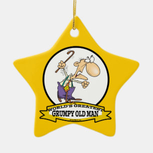 WORLDS GREATEST GRUMPY OLD MAN TECKNAD JULGRANSPRYDNAD KERAMIK