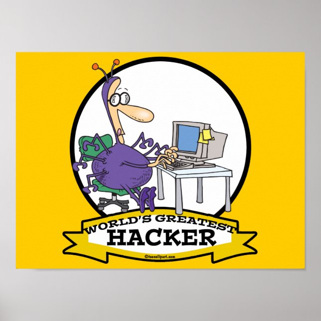 WORLDS GREATEST HACKER TECKNAD POSTER (Framsidan)