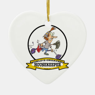 WORLDS GREATEST HOUSEKEEPER WOMEN TECKNAD JULGRANSPRYDNAD KERAMIK