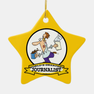WORLDS GREATEST JOURNALIST II MANAR TECKNAD JULGRANSPRYDNAD KERAMIK