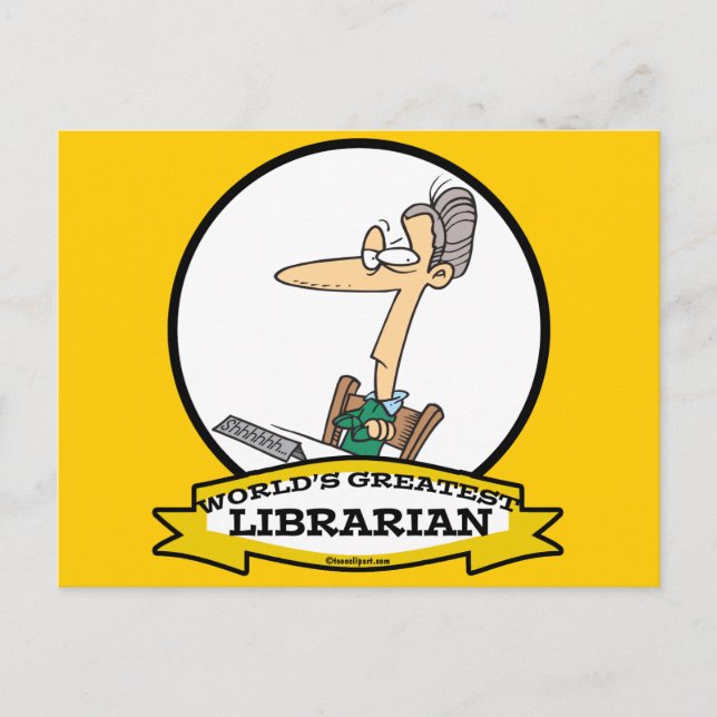 WORLDS GREATEST LIBRARIAN II TECKNAD VYKORT (Framsida)