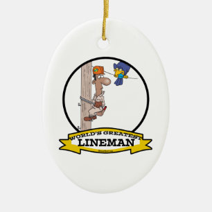 WORLDS GREATEST LINEMAN MANAR TECKNAD JULGRANSPRYDNAD KERAMIK