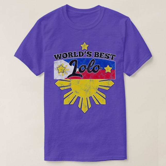 Worlds Greatest Lolo Filipino Grandpa PH Flagga Gi T Shirt (Design framsida)
