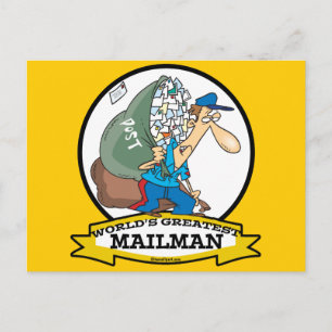 WORLDS GREATEST MAILMAN MANAR TECKNAD VYKORT