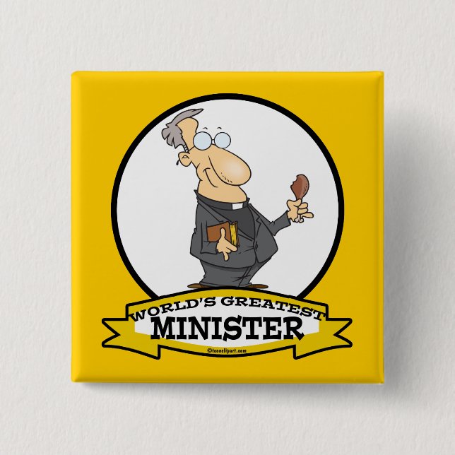 WORLDS GREATEST MINISTER TECKNAD KNAPP (Framsida)