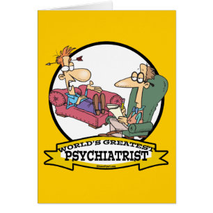 WORLDS GREATEST PSYCHIATRIST TECKNAD HÄLSNINGSKORT