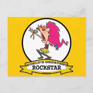 WORLDS GREATEST ROCKSTAR FEMALE TECKNAD VYKORT
