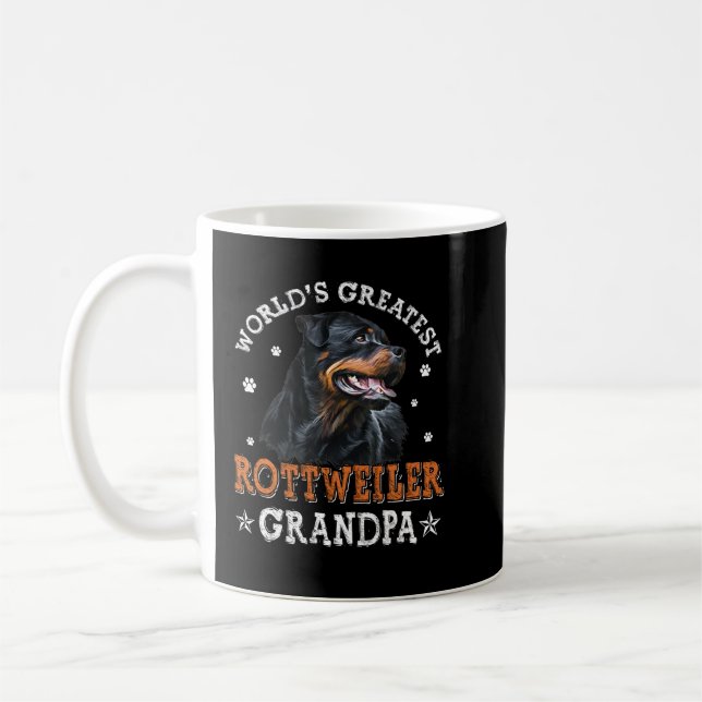 World's Greatest Rottweiler Grandpa Funny Rottie P Kaffemugg (Vänster)
