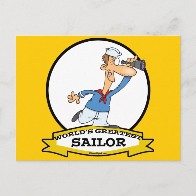WORLDS GREATEST SAILOR MANAR TECKNAD VYKORT (Framsida)