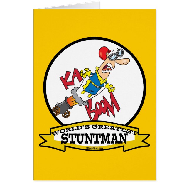 WORLDS GREATEST STUNTMAN MANAR TECKNAD HÄLSNINGSKORT (Framsidan)