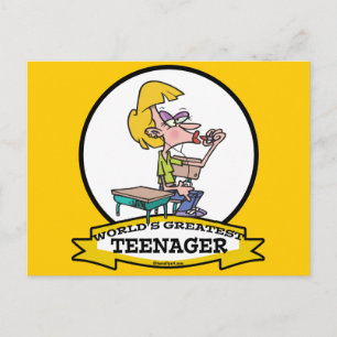 WORLDS GREATEST TEENAGER GIRL TECKNAD VYKORT