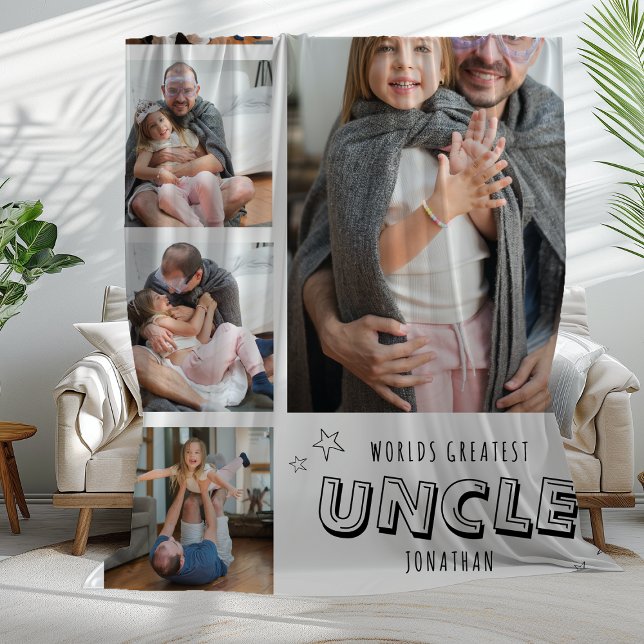 Worlds Greatest Uncle Trendy Photo Strip Fleecefilt (Skapare uppladdad)