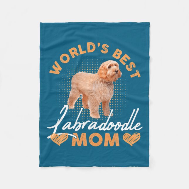 Worlds Labradoodle Mom Dog Funny  Fleecefilt (Framsidan)