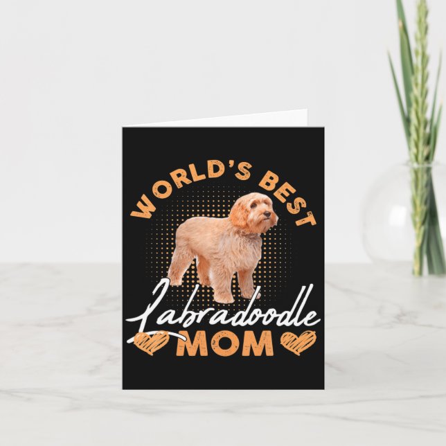 Worlds Labradoodle Mom Dog Funny  Kort (Framsida)