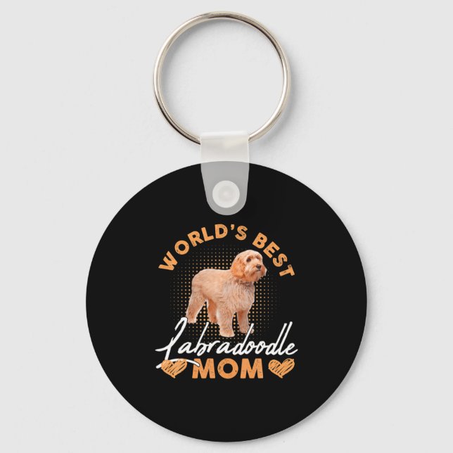 Worlds Labradoodle Mom Dog Funny  Nyckelring (Framsida)
