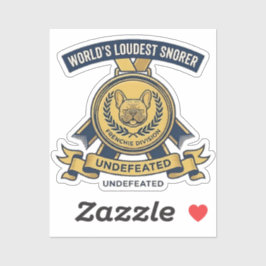 World's Loudest Snorer Frenchie Trophy Sticker Klistermärken