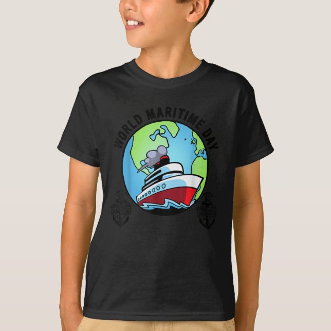 World's Maritime Daddy Ship Seaman Captain Husband T Shirt (Framsida)