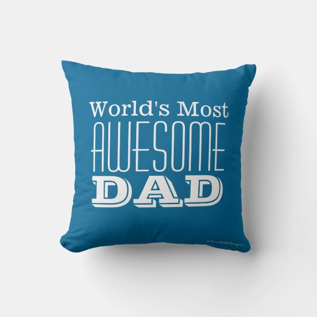 World's Mest PAPPA-Text Design FANTASTISK Kudde (Framsida)