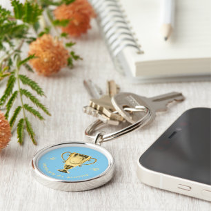 World's nummer one auntie monogram Edit caption Rund Silverfärgad Nyckelring