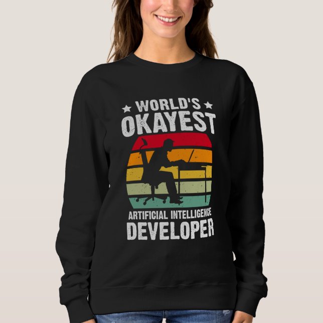 World's Okayest Artificial Intelligence Developer T Shirt (Framsida)
