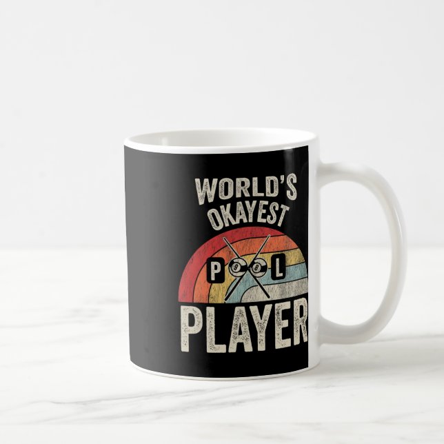 World's Okayest Bassäng Player Funny Retro Design Kaffemugg (Höger)