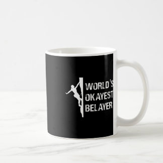 Worlds Okayest Belayer Climbing Hiking Girls Gift  Kaffemugg