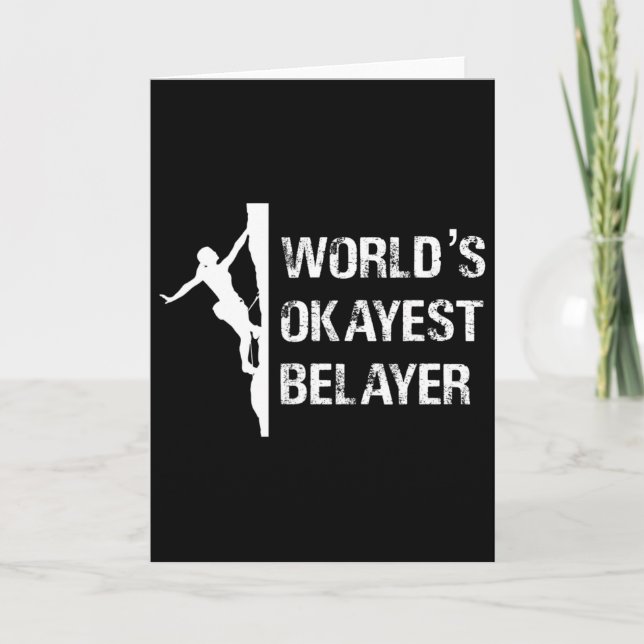 Worlds Okayest Belayer Climbing Hiking Girls Gift  Kort (Framsida)