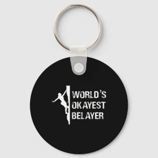 Worlds Okayest Belayer Climbing Hiking Girls Gift  Nyckelring