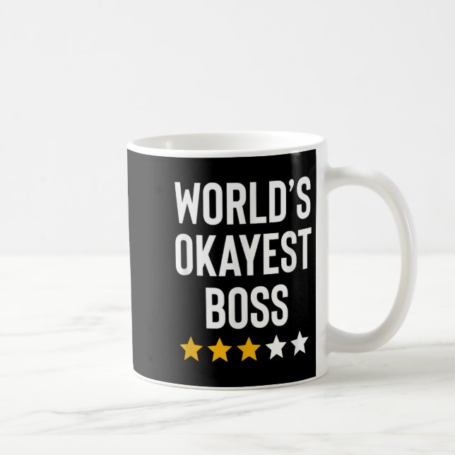 Worlds Okayest Boss Funny Birthday Christmas Gag G Kaffemugg (Höger)