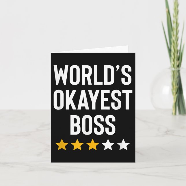 Worlds Okayest Boss Funny Birthday Christmas Gag G Kort (Framsida)