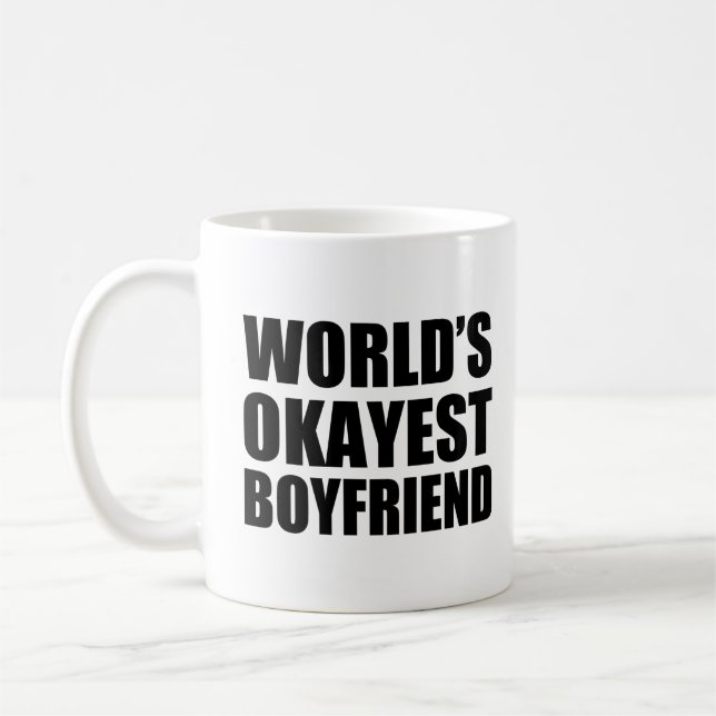 World's Okayest Boykompis rolig tröja Kaffemugg (Vänster)