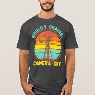 Worlds Okayest Camera Guy Funny Retro Filmmaker T Shirt