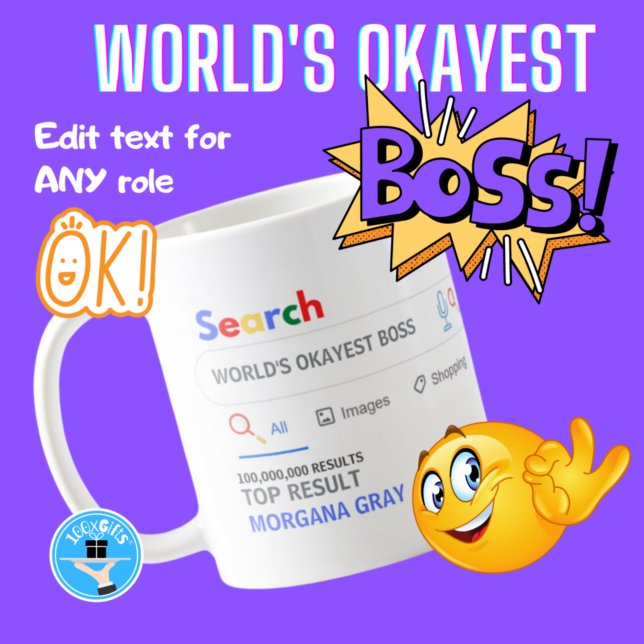 WORLDS OKAYEST CHEF Funny Top Search Result Coffee Kaffemugg (Skapare uppladdad)