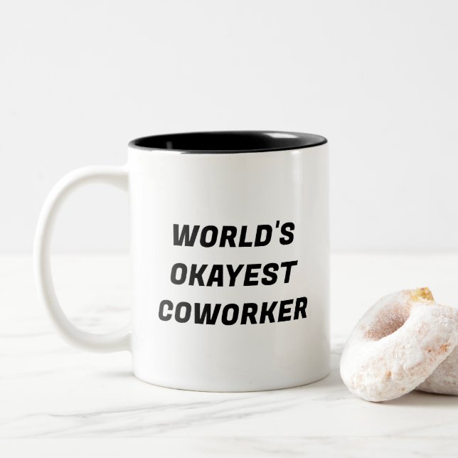 World's Okayest Coworking Funny Typography Mugg (Med munk)