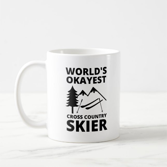 Worlds Okayest Cross Country Skier - Skiing Kaffemugg (Vänster)