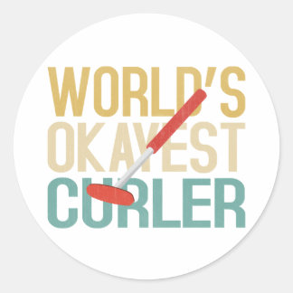 World's Okayest Curler Sticker Runt Klistermärke
