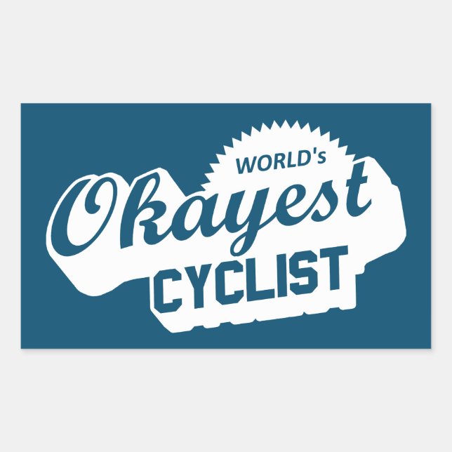 World's Okayest Cyclist Rektangulärt Klistermärke (Framsida)