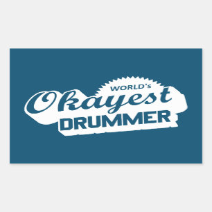 Worlds Okayest Drummer Rektangulärt Klistermärke