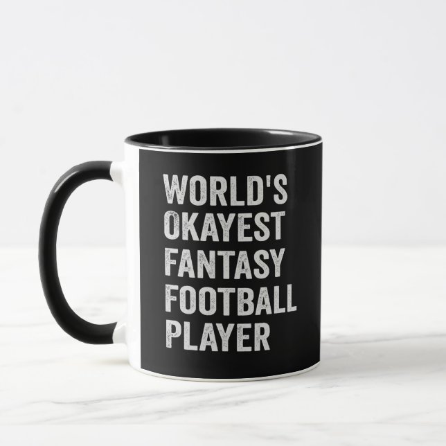 World's Okayest Fantasy Football Player Funny Gift Mugg (Vänster)