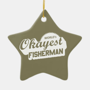 World's Okayest Fisherman Julgransprydnad Keramik