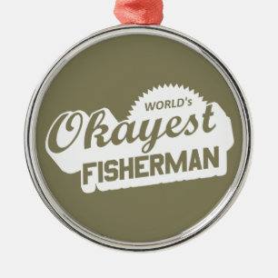 World's Okayest Fisherman Julgransprydnad Metall