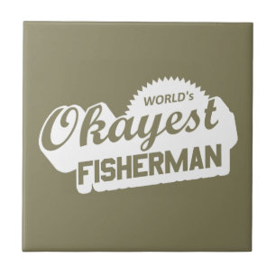 World's Okayest Fisherman Kakelplatta